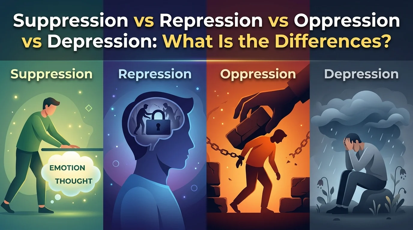 Suppression vs Repression vs Oppression vs Depression