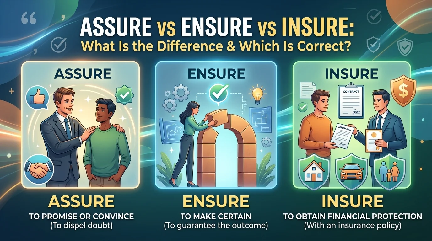 Assure vs Ensure vs Insure